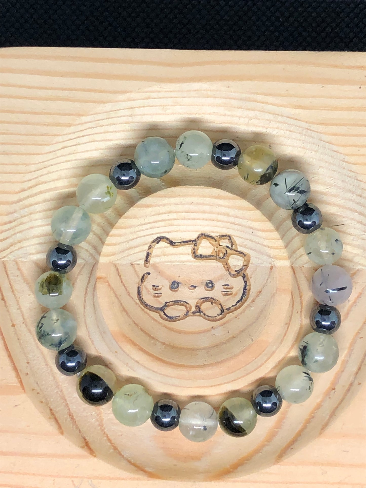 Bracelet Quartz Rutilé et Hématite