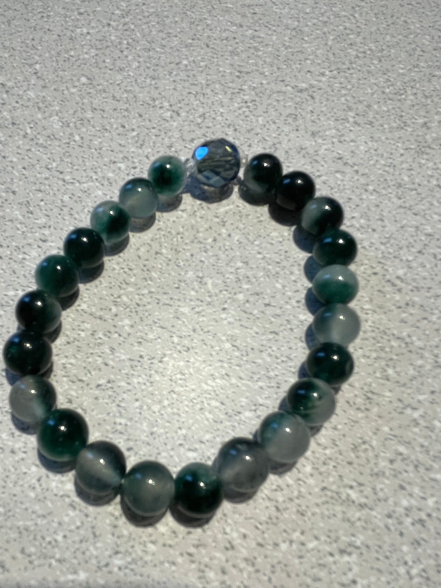 Bracelet Agate Mousse (billes 8mm)