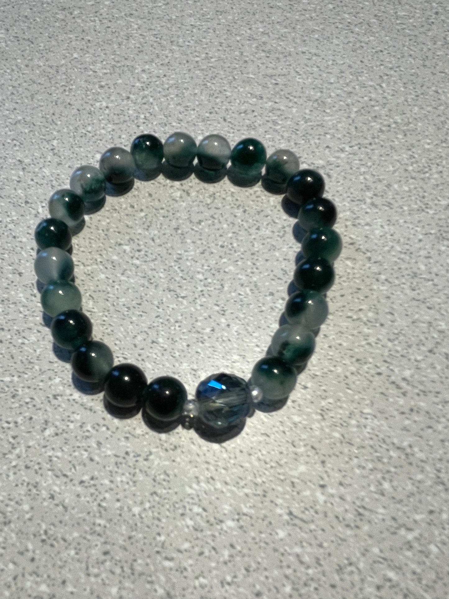 Bracelet Agate Mousse (billes 8mm)