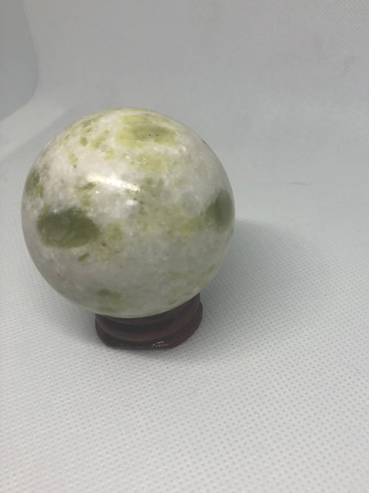 Sphère jade vert flocon