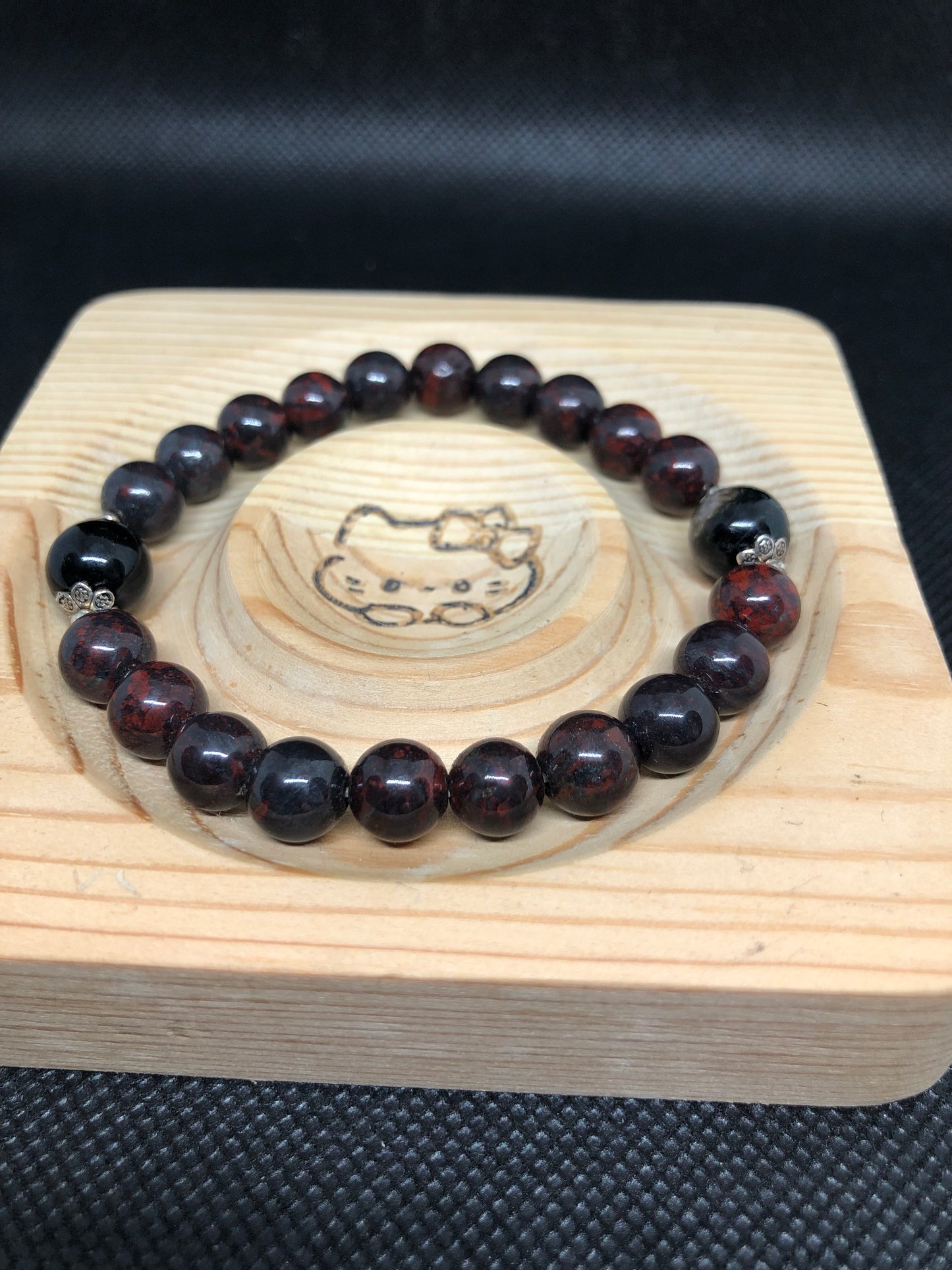 Bracelet Bloodstone et Tourmaline noir