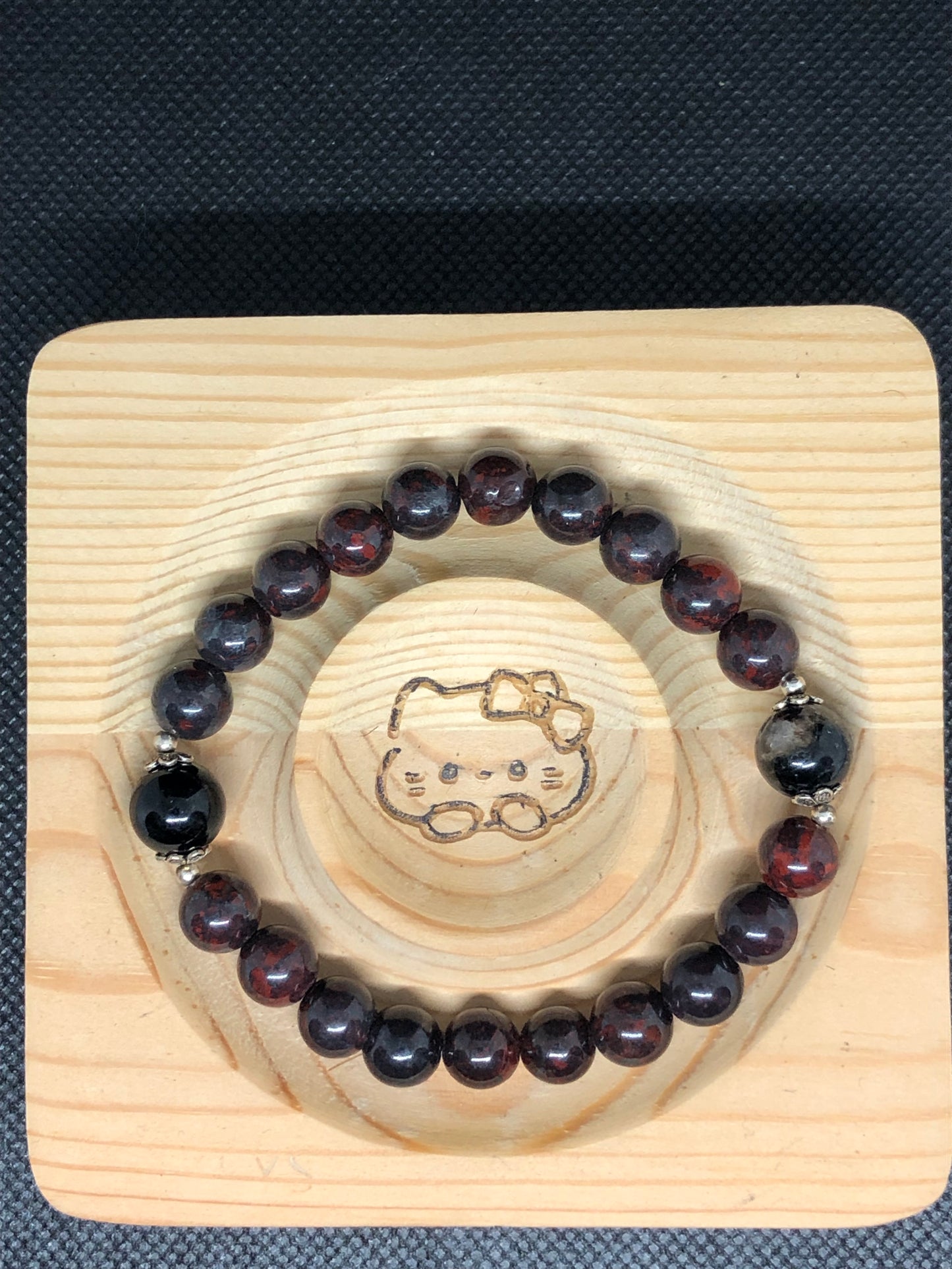 Bracelet Bloodstone et Tourmaline noir